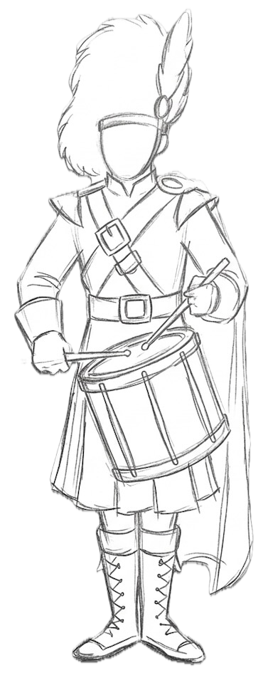 Drummer sketch illustration